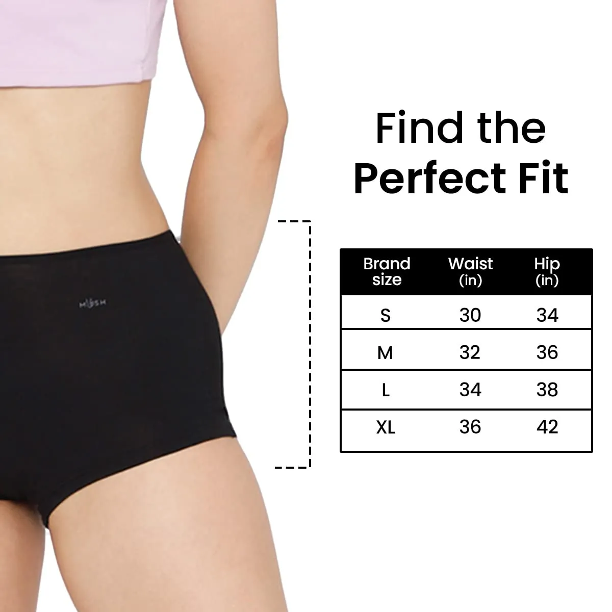 Mush Womens Ultra Soft High Waist Bamboo Modal Boyshorts || Breathable Panties || Anti-Odor, Seamless, Anti Microbial Innerwear (M- Pack of 3, Black Color)