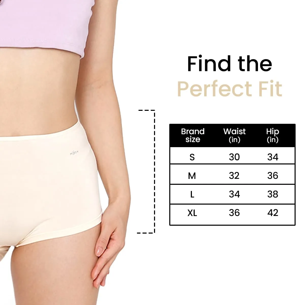 Mush Womens Ultra Soft High Waist Bamboo Modal Boyshorts || Breathable Panties || Anti-Odor, Seamless, Anti Microbial Innerwear (XL, Beige)