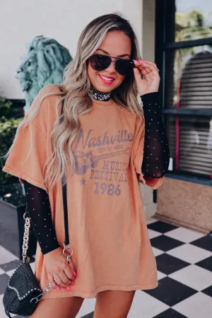 Music Festival Nashville Graphic Tee - Burnt Orange