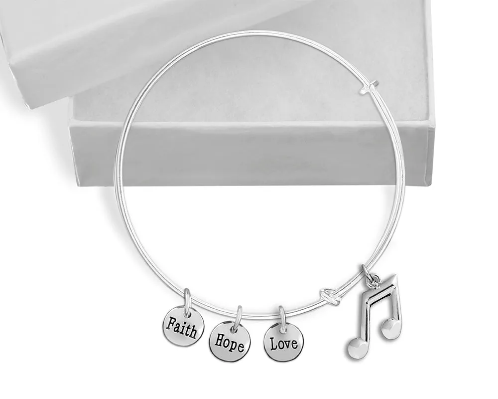 Music Note Retractable Charm Bracelet