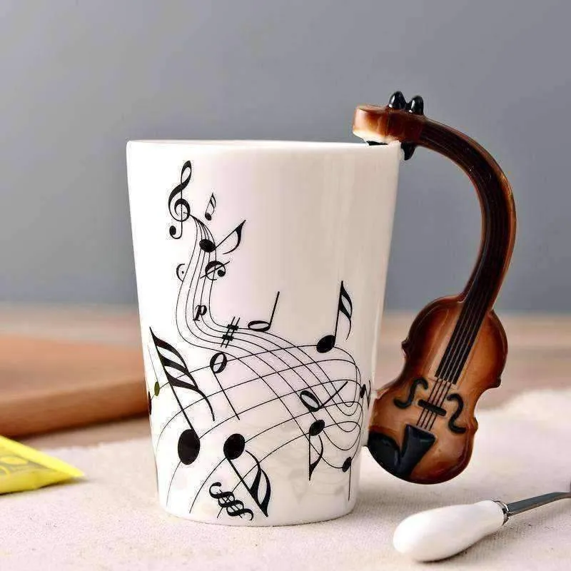 Music Themed Mug/Cup with Violin Handle