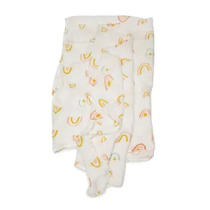 muslin Swaddle - Pastel Rainbow