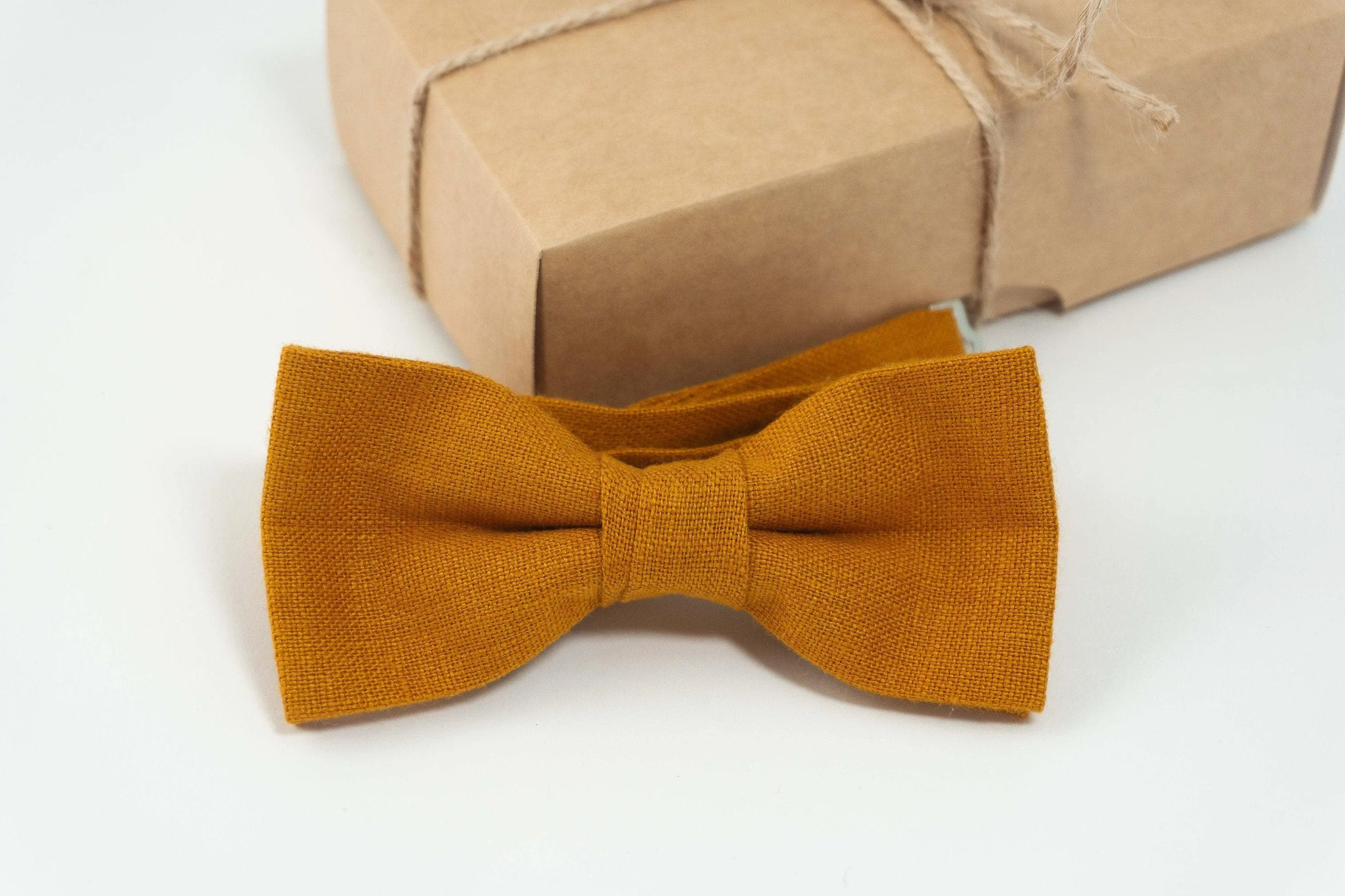 Mustard color bow tie |  Mustard pre-tied bow tie