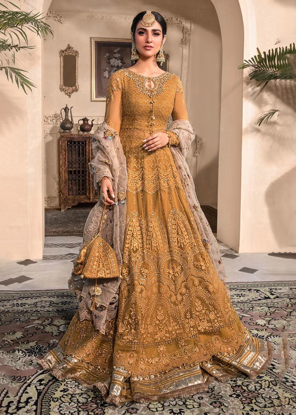 Mustard Embroidered Suit - Maria B - Mbroidered Heritage Edition - BD-2606