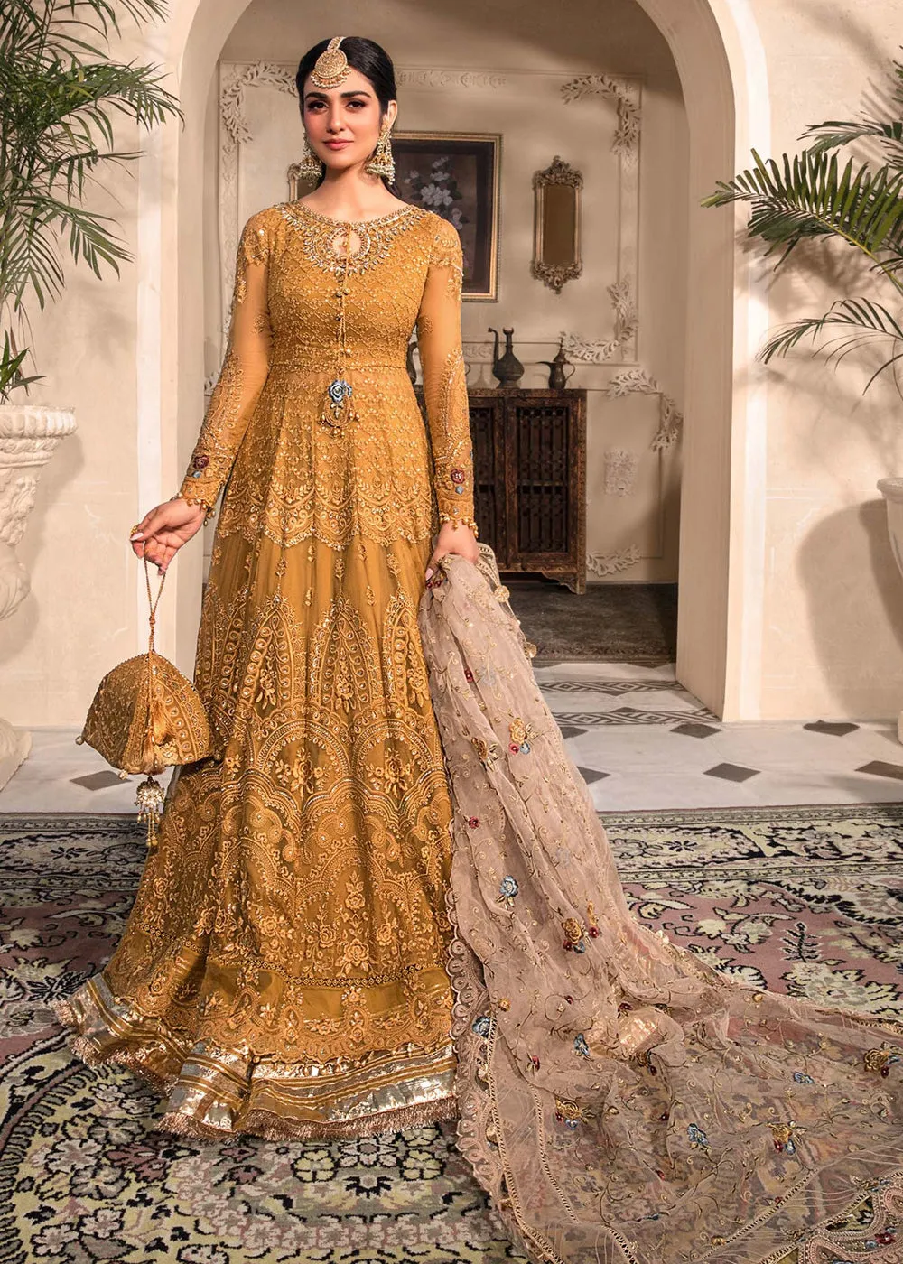 Mustard Embroidered Suit - Maria B - Mbroidered Heritage Edition - BD-2606