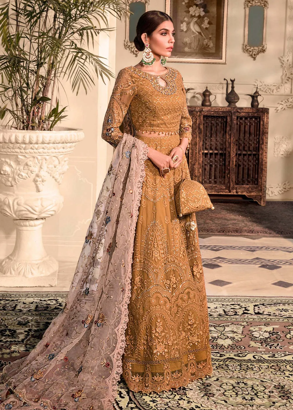 Mustard Embroidered Suit - Maria B - Mbroidered Heritage Edition - BD-2606