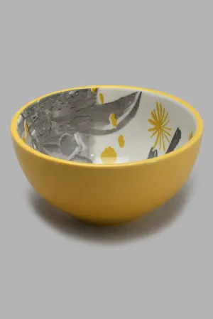 Mustard Floral Soup Bowl