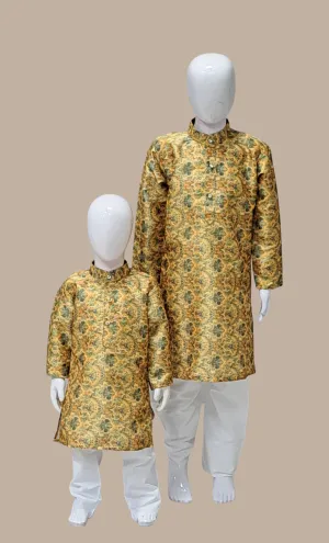 Mustard Printed Kurta Set