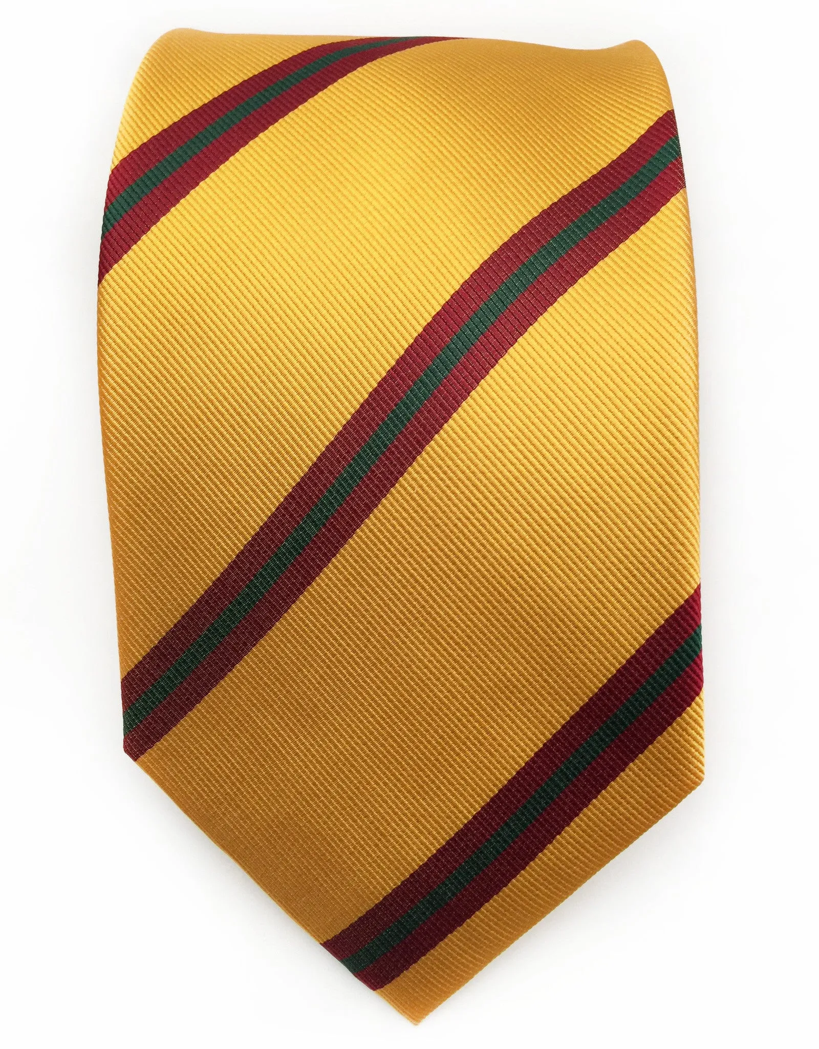 Mustard Yellow and Burgundy Striped Tie