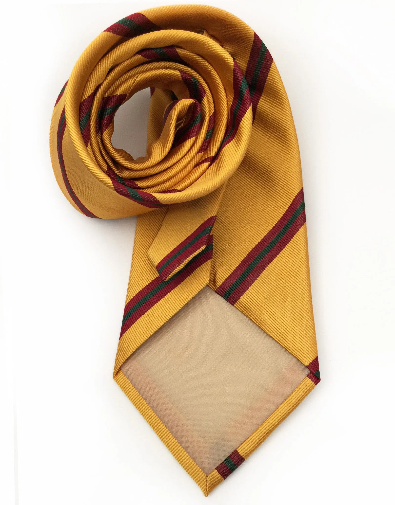 Mustard Yellow and Burgundy Striped Tie