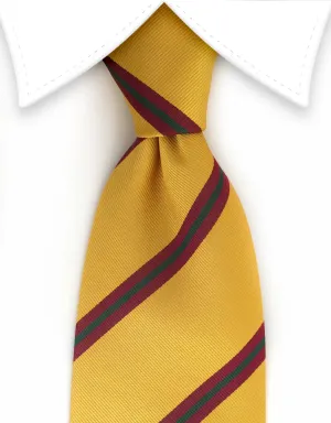 Mustard Yellow and Burgundy Striped Tie