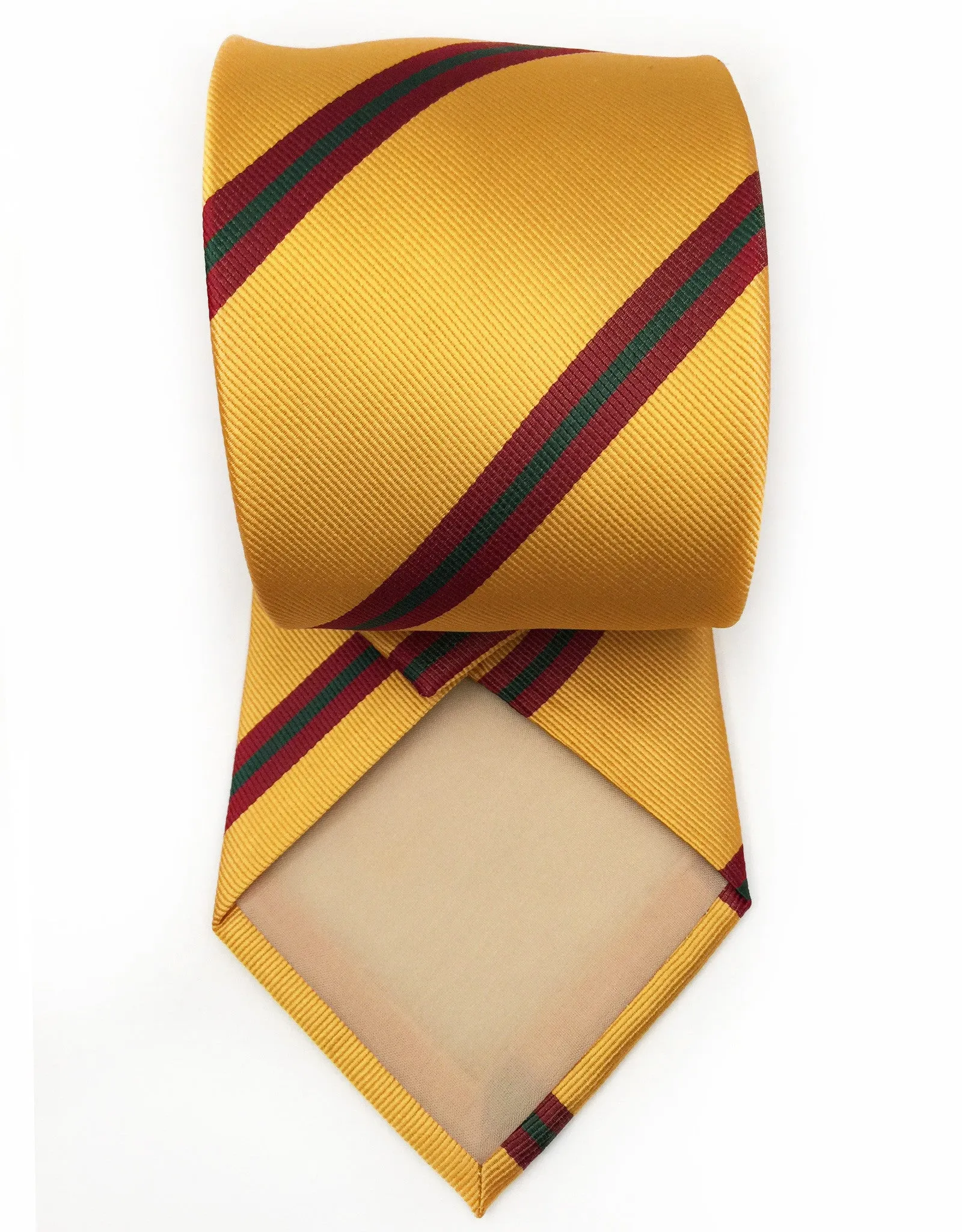 Mustard Yellow and Burgundy Striped Tie