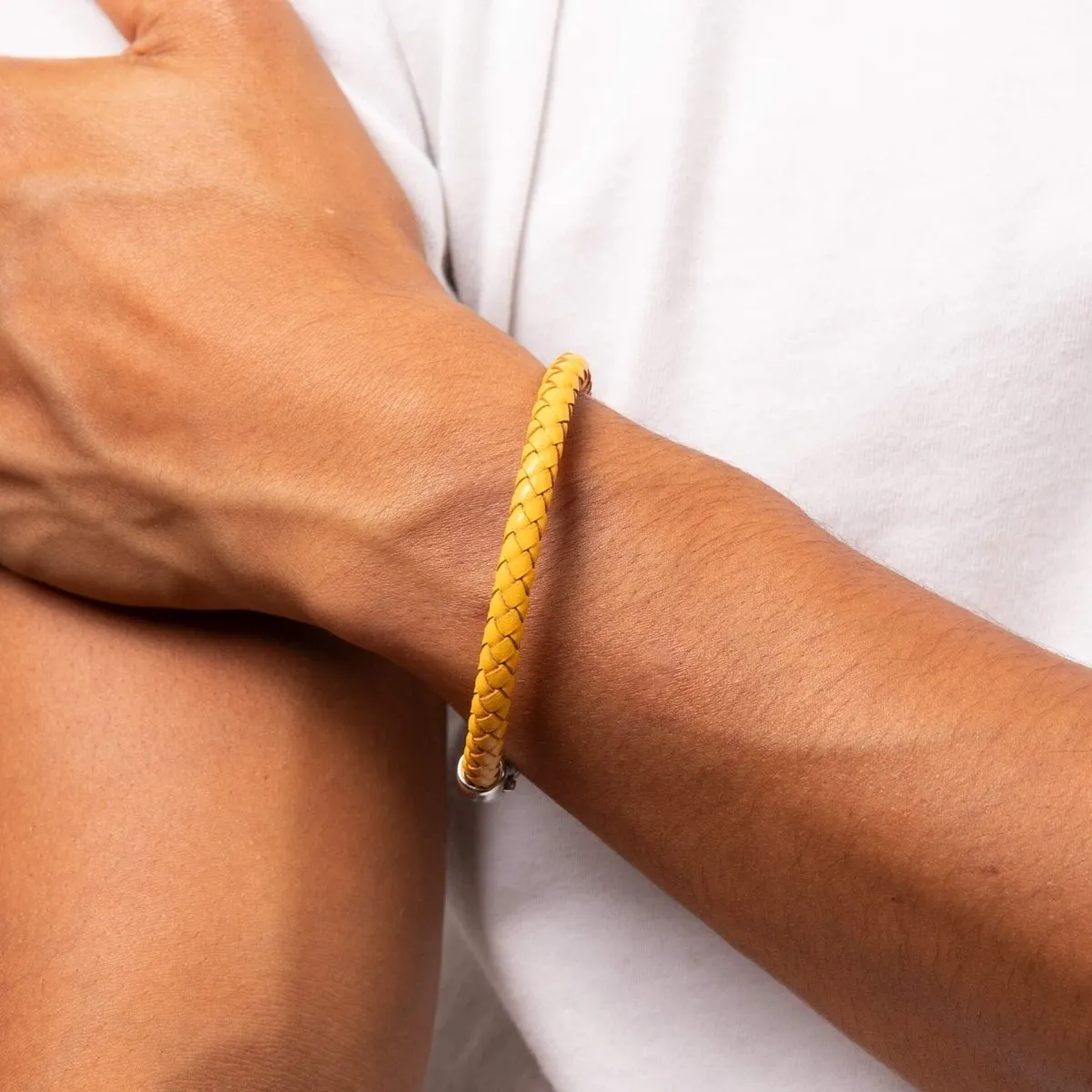 Mustard Yellow Leather Bracelet