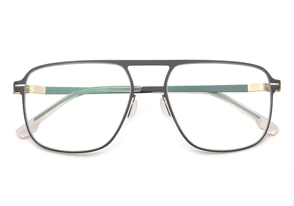 Muzz Men's Full Rim Oversized Square Sillicone Alloy Ultem Frame Eyeglasses 7923