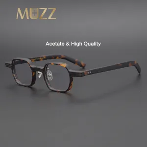 Muzz Unisex Full Rim Polygon Square Acetate Frames Eyeglasses Pes10