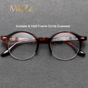 Muzz Unisex Semi Rim Round Acetate Eyeglasses Nn021