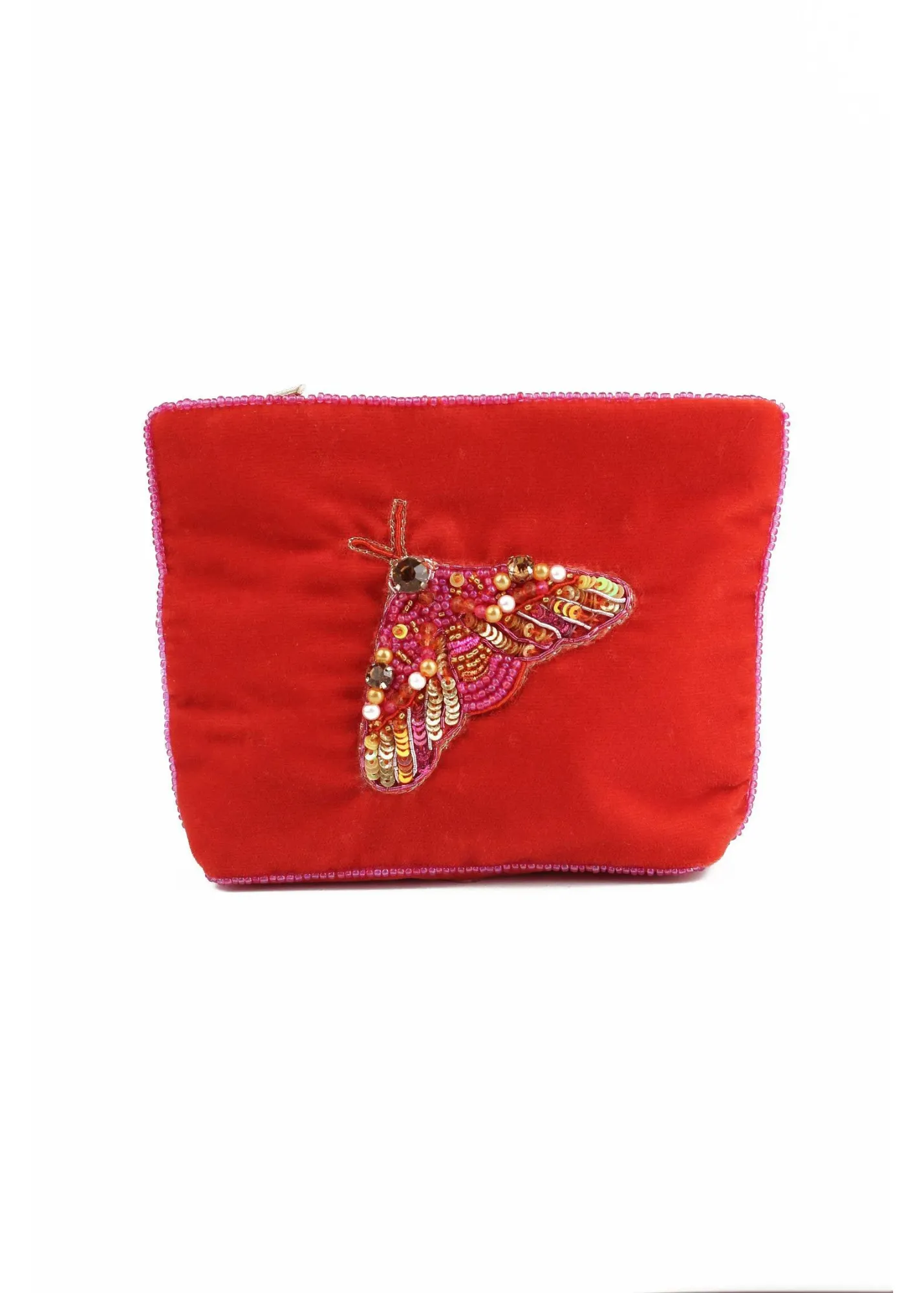 My Doris - Orange Bejeweled Moth Coin Purse