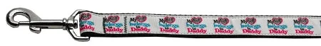 My Heart Belongs To Daddy Nylon Dog Leash 5-8 Inch Wide 4ft Long