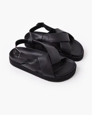 Mya Leather Sandal - Black