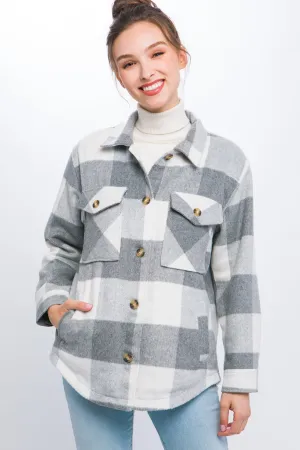 Myka Fleece Plaid Shacket- 4 Colors!