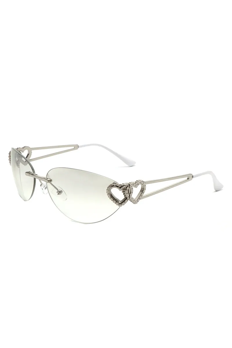 Myral - Women's Chic Frameless Oval Heart Designed Cat Eye Sunglasses