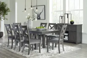 Myshanna Dining Table and 8 Chairs with Storage