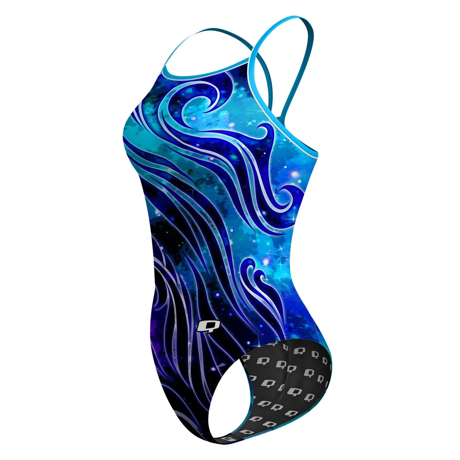 Mystic Waves Skinny Strap Swimsuit