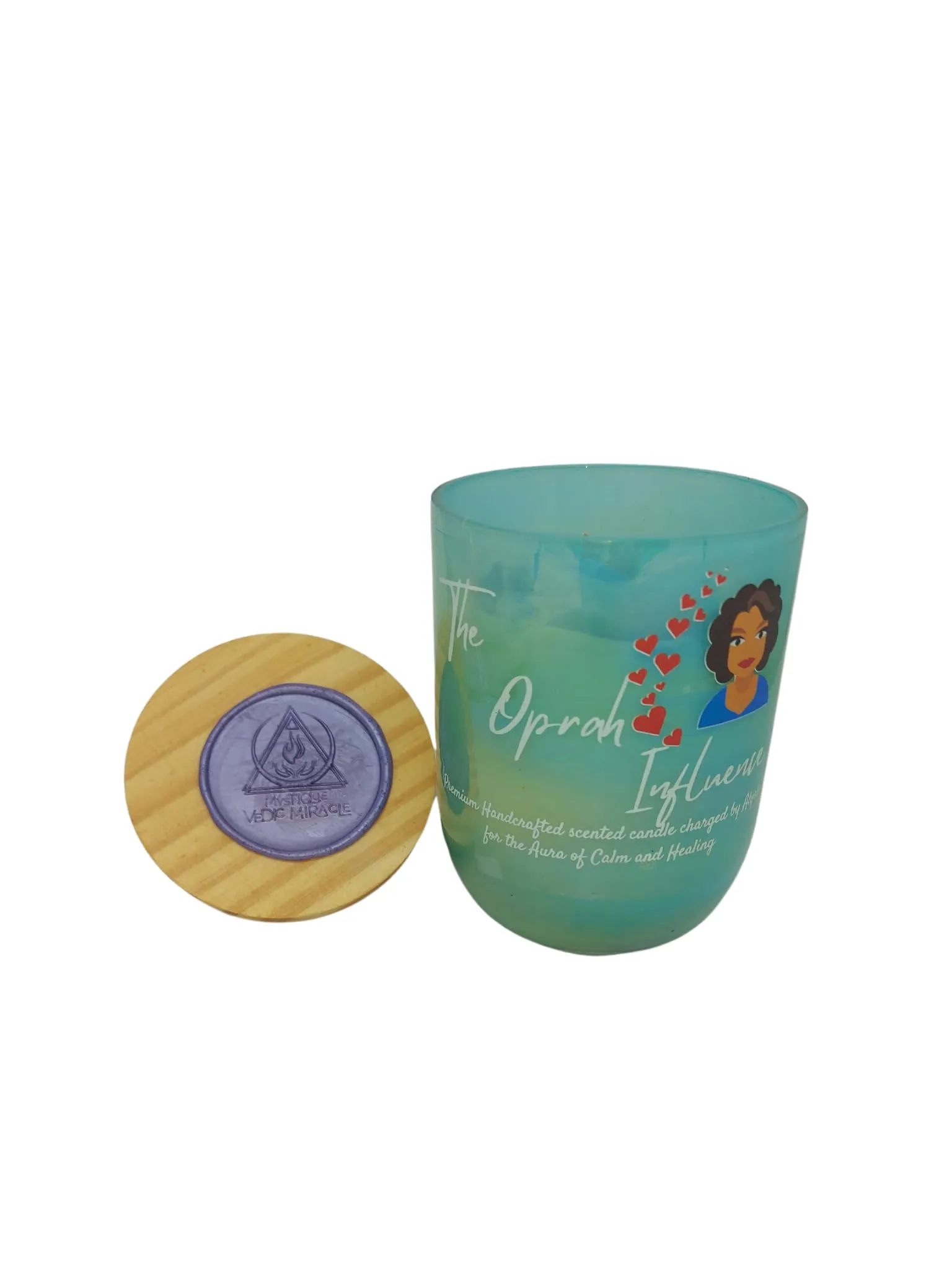 Mystique Vedic Miracles | The Oprah Influence Candle | Luxury Scented Candle | The Oprah Influence Energy Crystal Candle | Spiritual Aromatherapy Candle | Glass JAR Candle with Wooden LID |