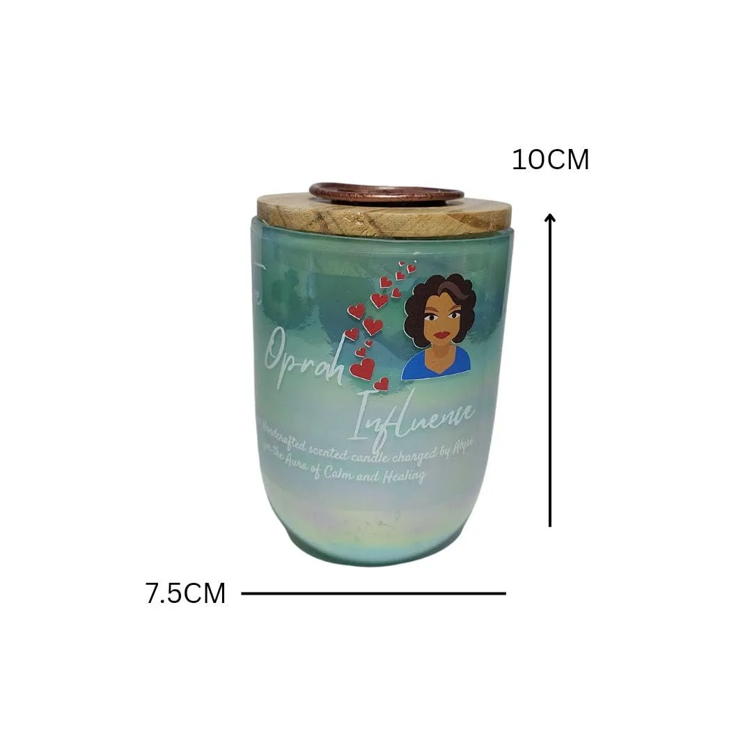 Mystique Vedic Miracles | The Oprah Influence Candle | Luxury Scented Candle | The Oprah Influence Energy Crystal Candle | Spiritual Aromatherapy Candle | Glass JAR Candle with Wooden LID |