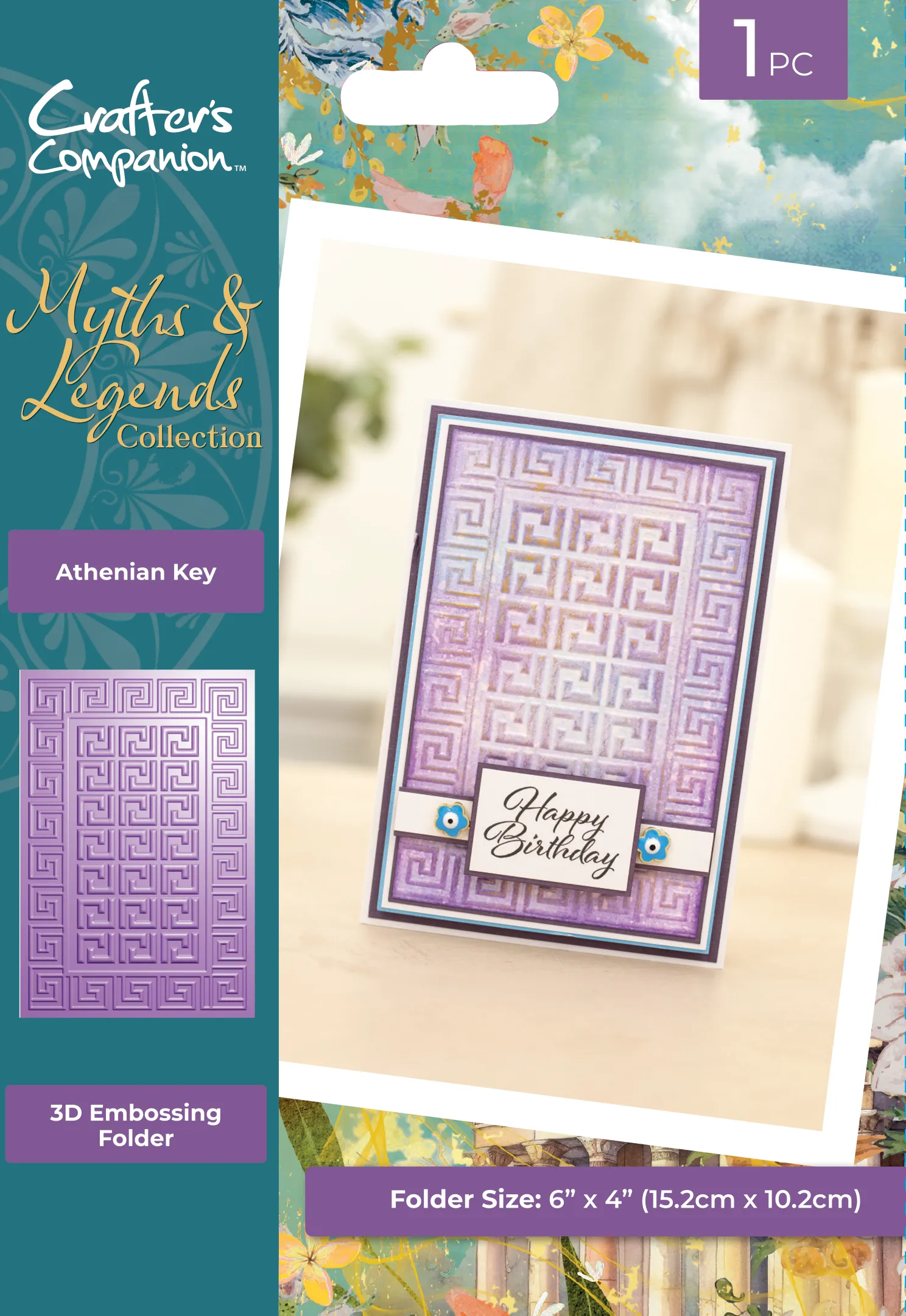 Myths & Legends  4” x 6” 3D Embossing Folder - Athenian Key