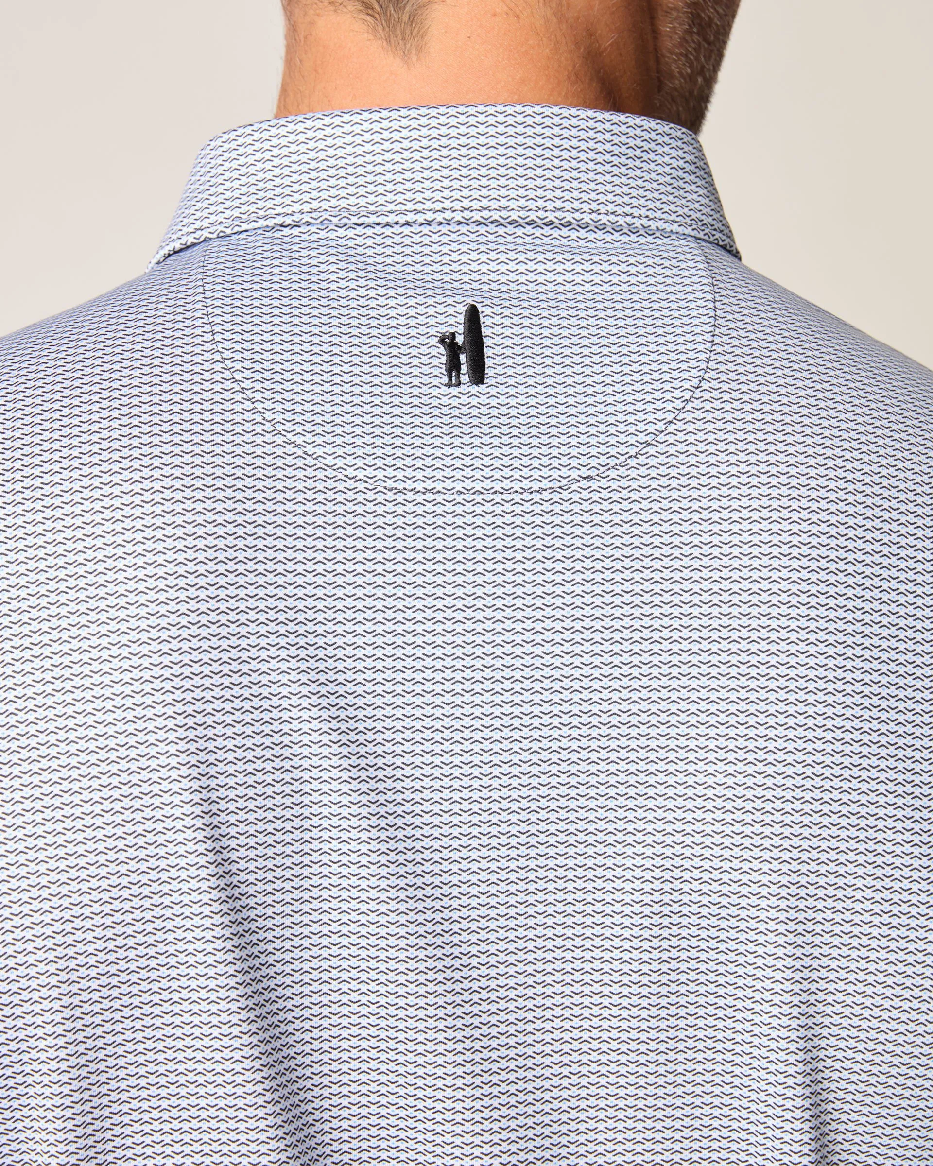 Nadal Printed Jersey Performance Polo in Heather Black by Johnnie-O