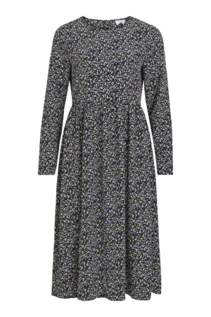 Nadia midi dress - Black-flowered