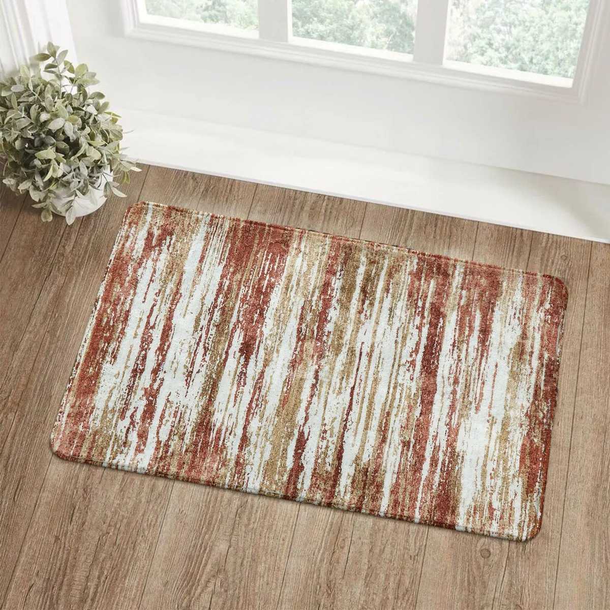 Nadia Modern Ombre Abstract Dark Red/Orange Area Rug