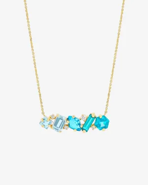 Nadima Blend Light Blue Ombre Bar Pendant