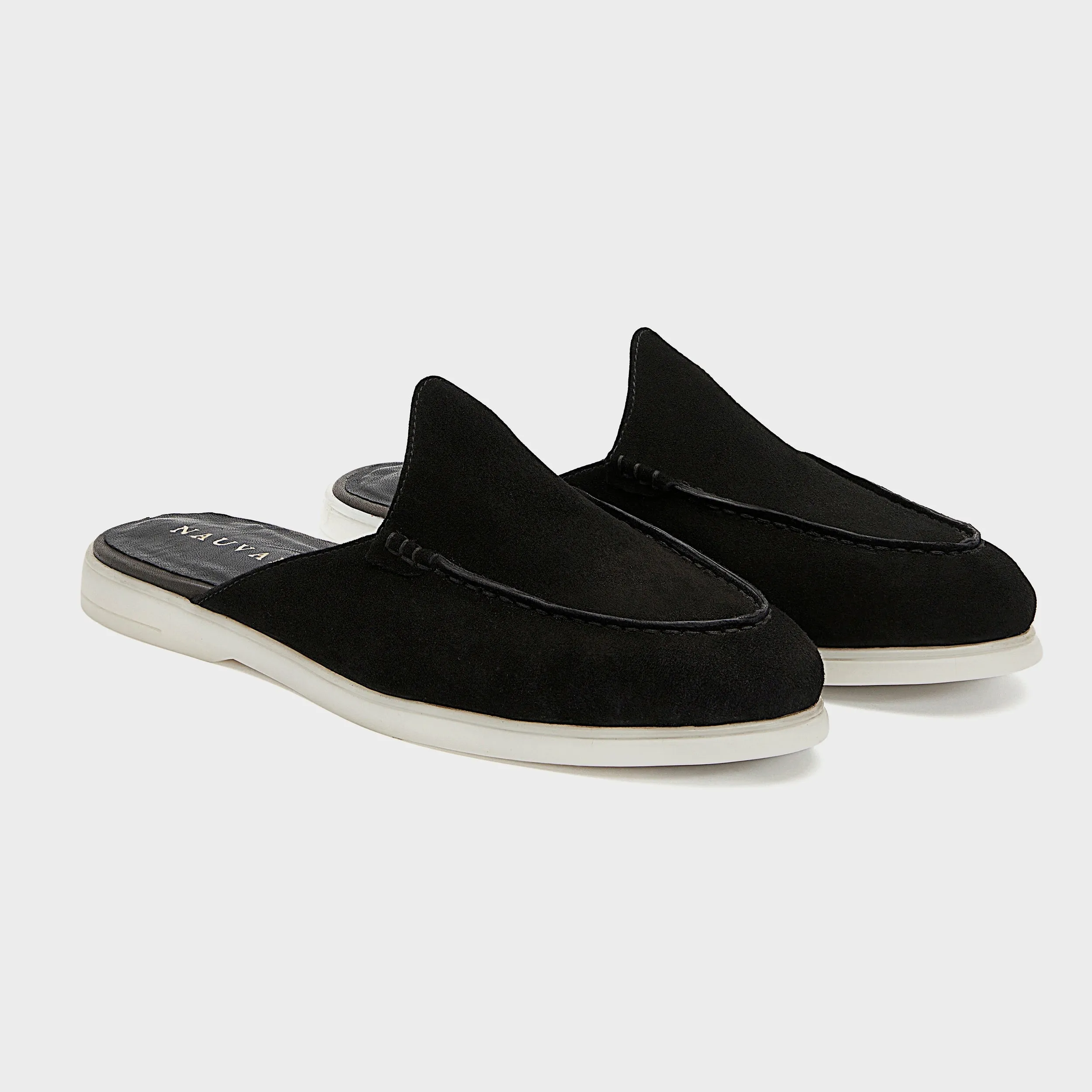 Nagra Mule | Solid Black Suede