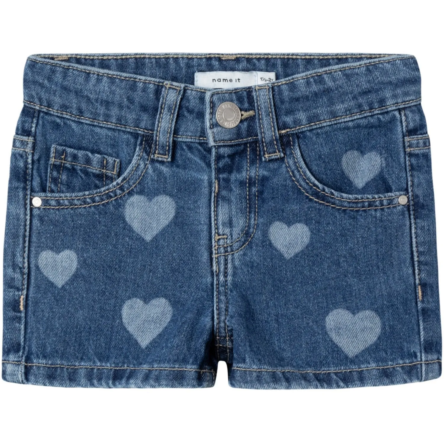 Name It Denim Blue Heart Rose Regular Denim Shorts