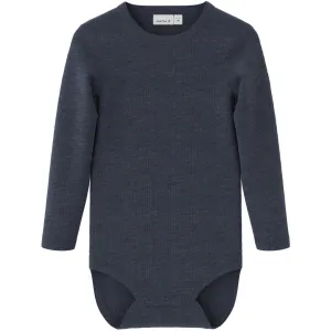 Name It Ombre Blue Wang Wool Needle Bodysuit Ls Solid Noos