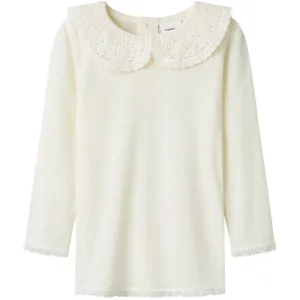 Name It Snow White Wang Wool Needle Blouse With Collar