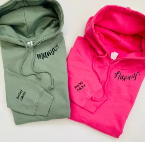 Name Sleeve Embroidered Hoodie