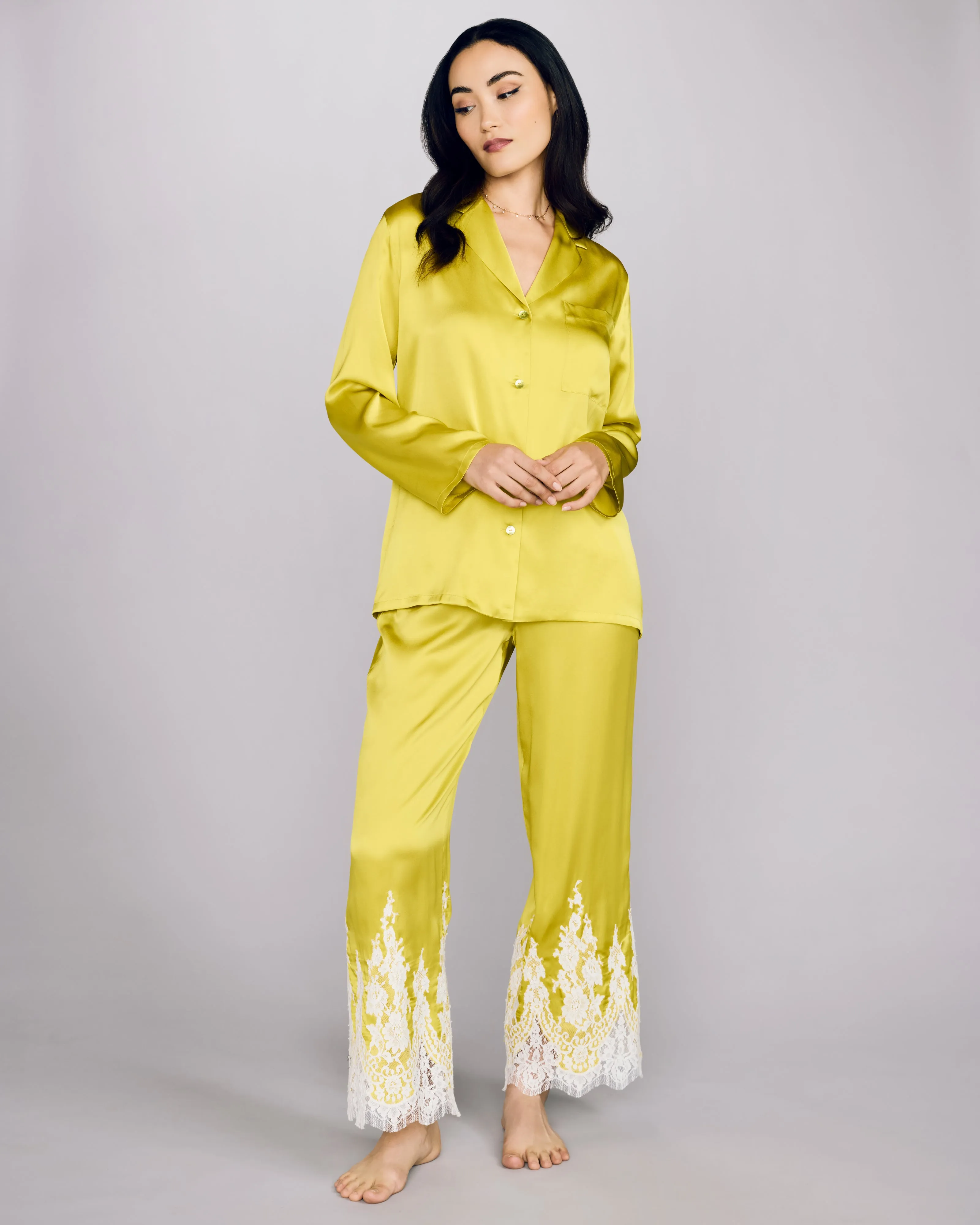 Nana Chartreuse Silk Pajama