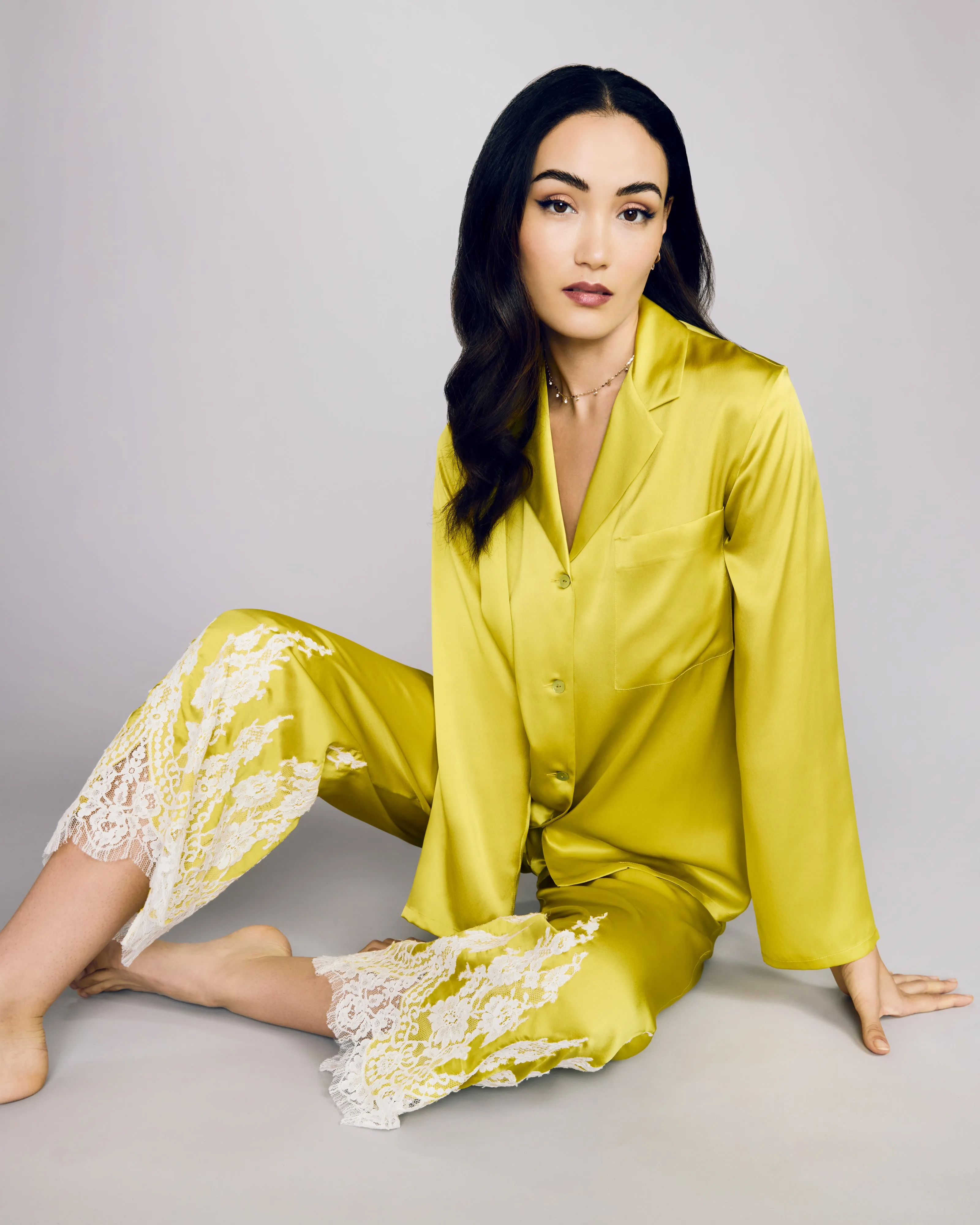 Nana Chartreuse Silk Pajama