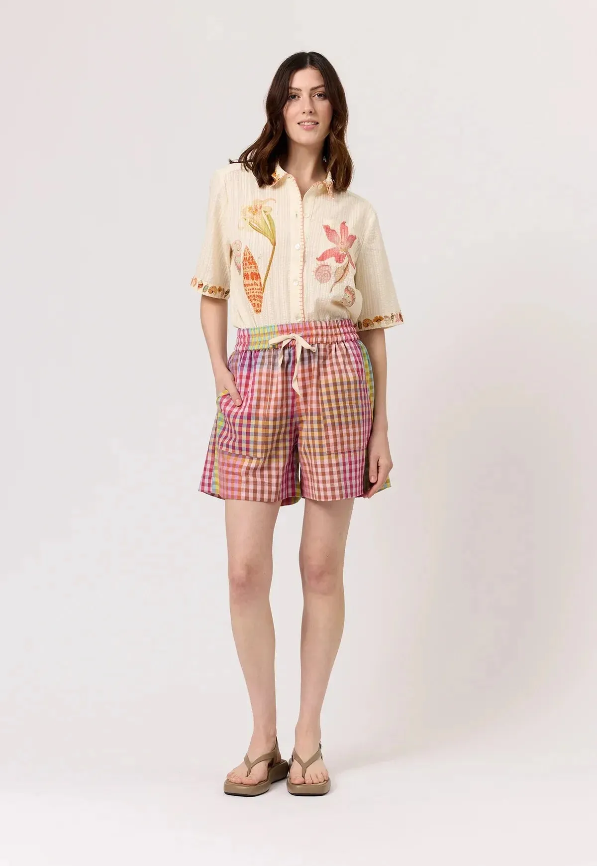 Nancybird Zana Short in Sunrise Check