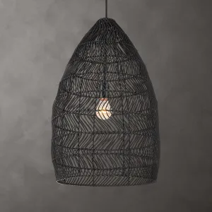 Nandi 1 Light Woven Black Pendant