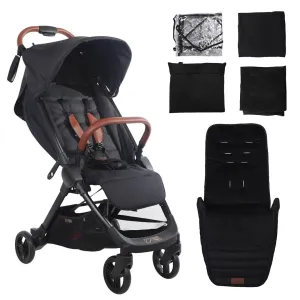 Nano Urban Stroller   Free Footmuff and Sun/Storm/Blackout Cover Set - Black