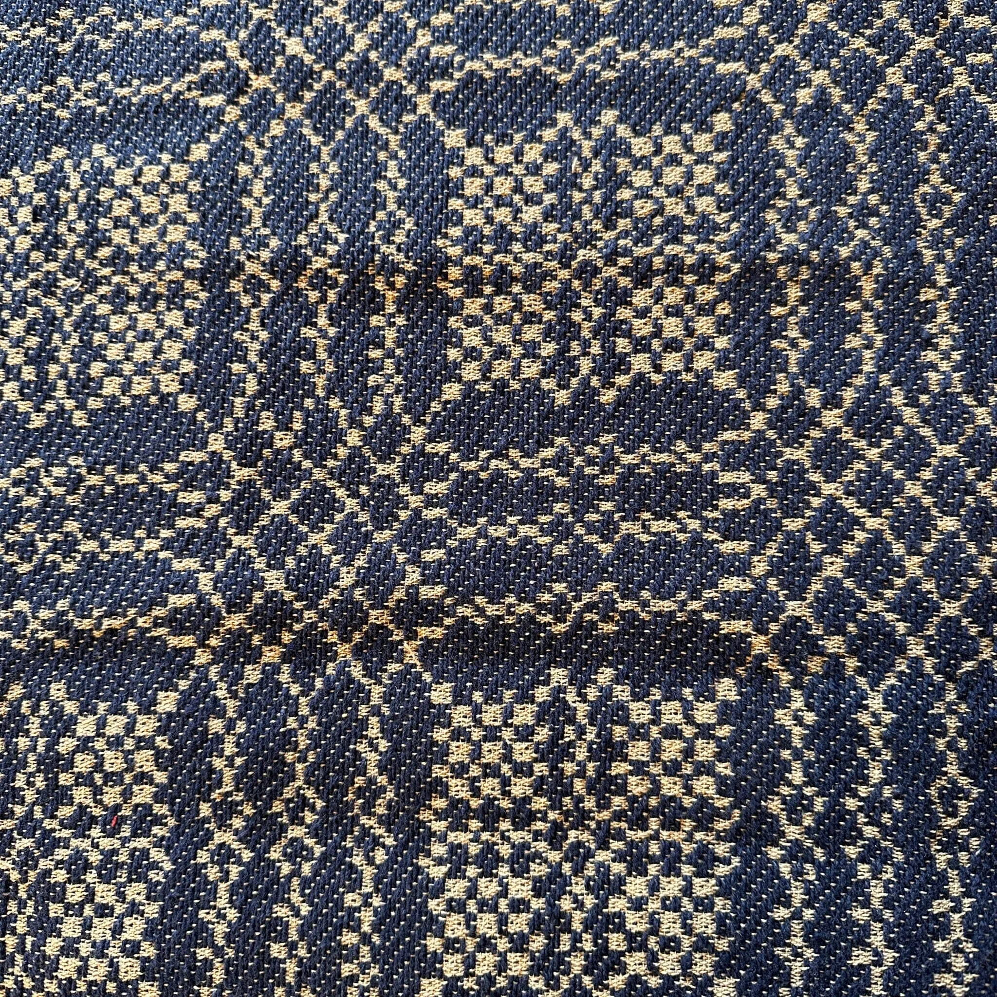 Nantucket Navy and Tan Woven Coverlet