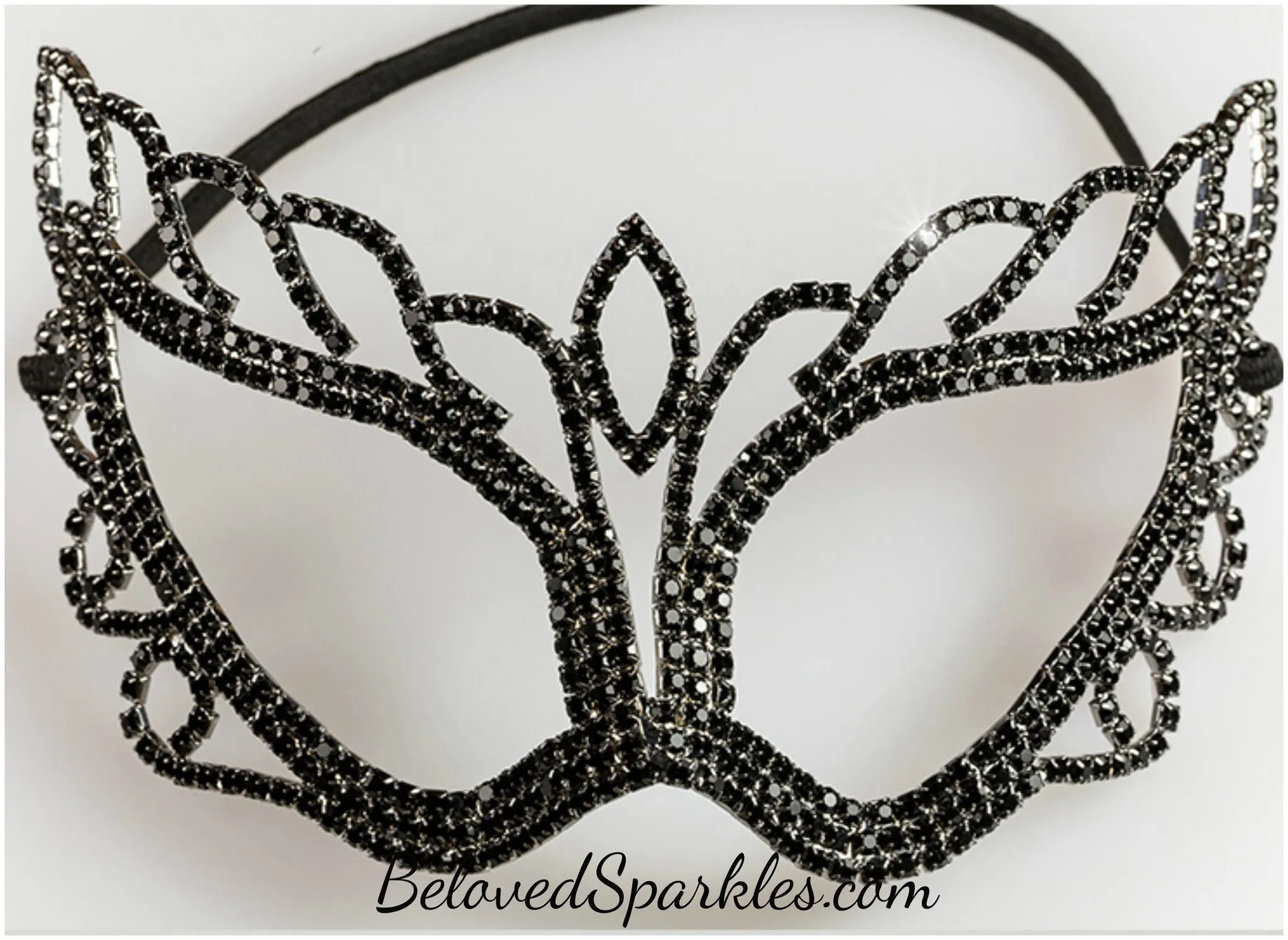 Naomi Black Passion Masquerade Mask | Crystal | Black