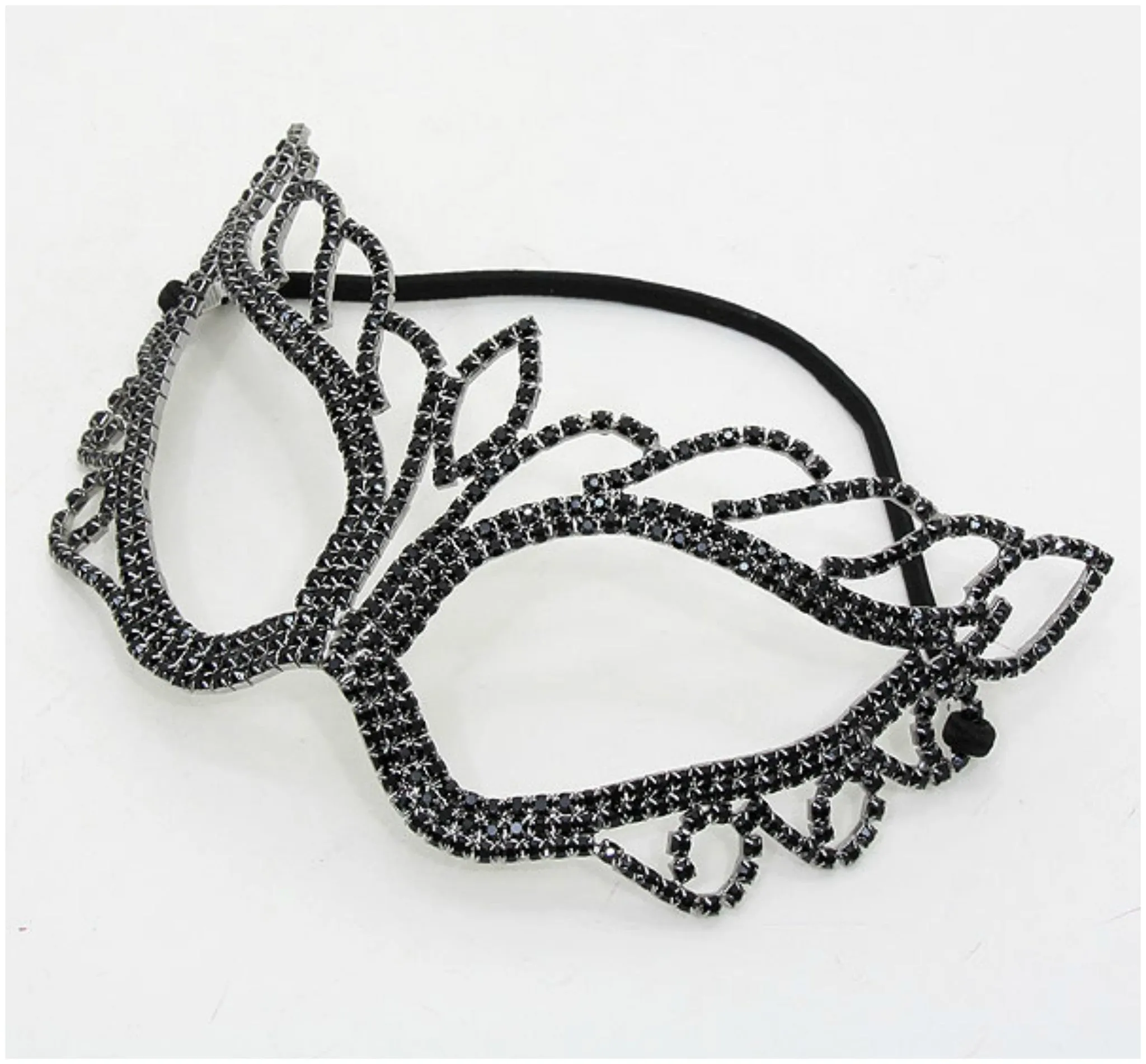 Naomi Black Passion Masquerade Mask | Crystal | Black