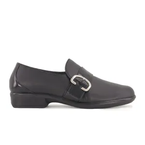 Naot Viscol Slip On (Women) - Jet Black Leather/Black Crinkle Patent Leather