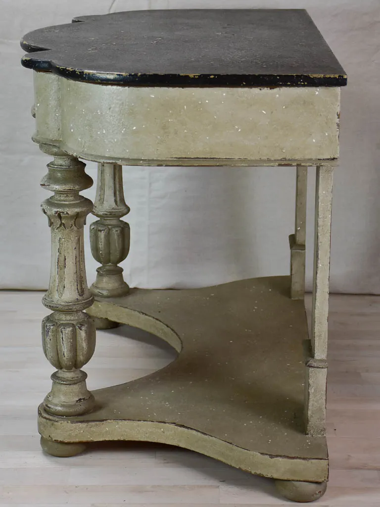 Napoleon III console table - black and grey patina 48"