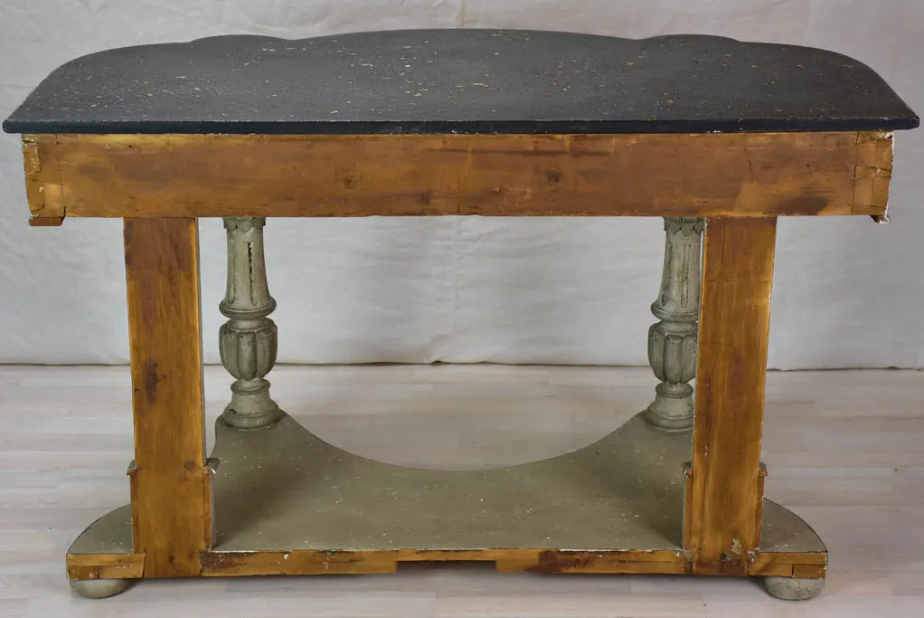 Napoleon III console table - black and grey patina 48"